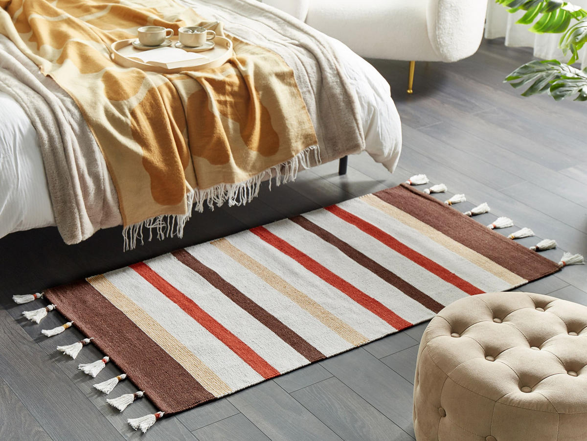 TEPPICH geflochten Hisarli 150/80 cm - Braun, Textil (80/150cm) - Beliani