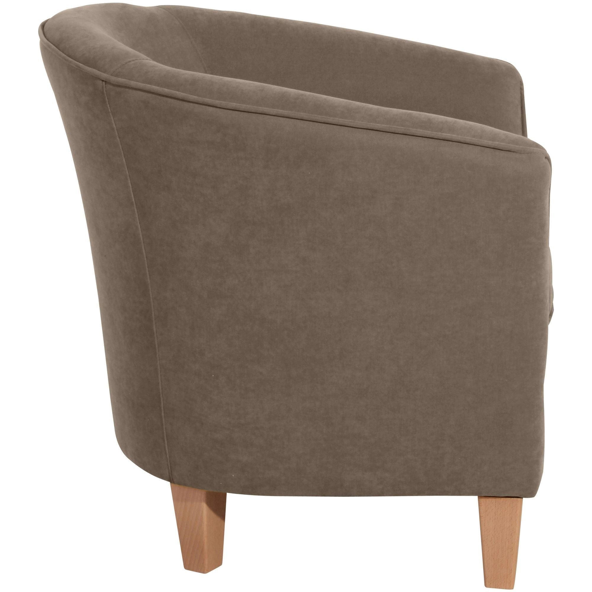 SESSEL Karine Bezug Velourstoff Buche natur / sahara - Sahara, Kunststoff (70/74/70cm) - 58aufmkessel
