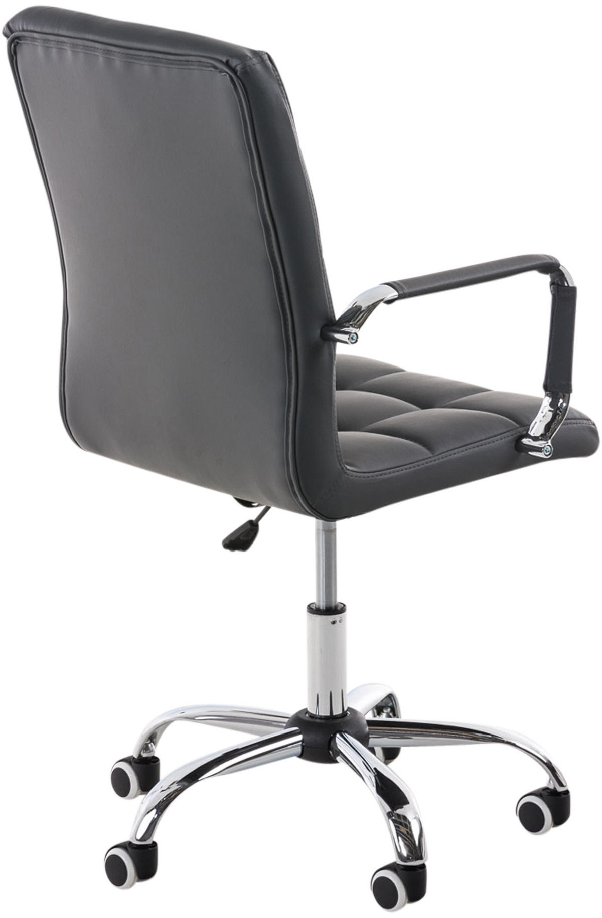 DREHSTUHL Lederlook grau - Chromfarben/Grau, Textil/Metall (54/92/59cm) - CLP