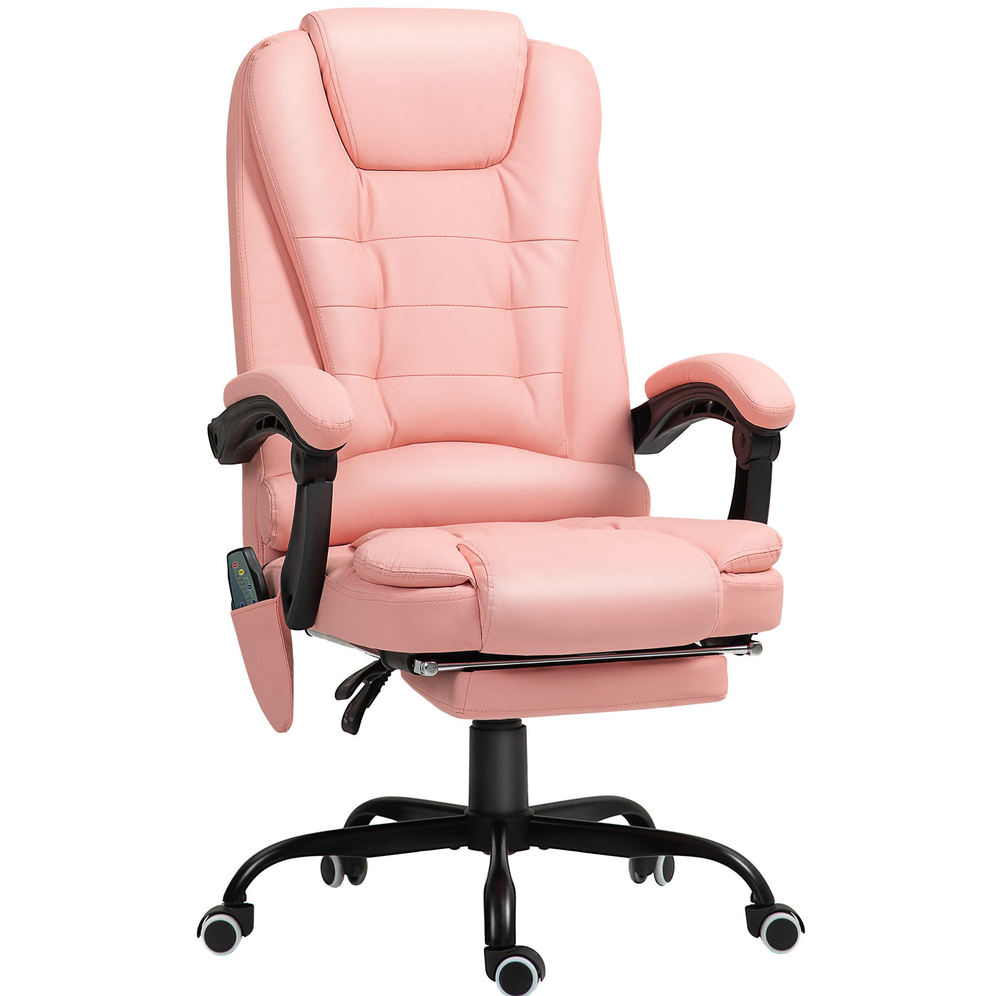 BÜROSTUHL mit Massagefunktion höhenverstellbar Pink - Pink, Metall (67/121/67cm) - Meubliv