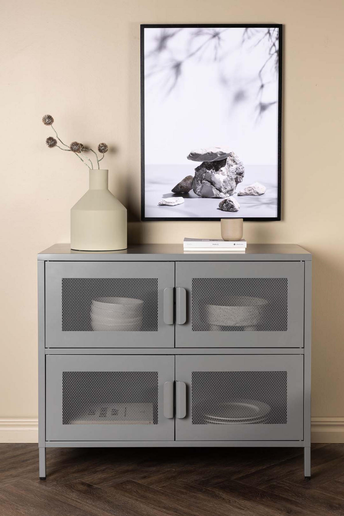 SIDEBOARD Hellgrau - Hellgrau, Holzwerkstoff (90/75/40cm) - ebuy24