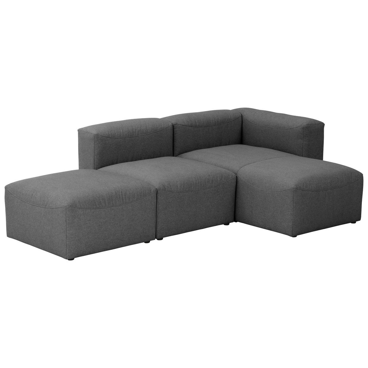 ECKSOFA mit Hocker links Kattrina Flachgewebe anthrazit - Anthrazit, Kunststoff (160/250cm) - 58aufmkessel