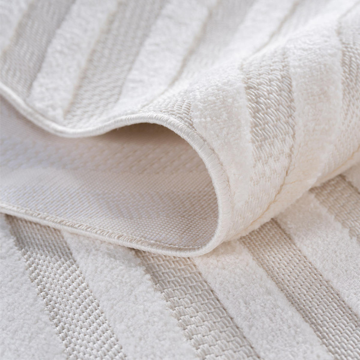 TEPPICH In-/Outdoor Kurzflor Raumtiefe Muster Polypropylen Küche Creme Läufer 80x250 - Creme, Textil (80/250cm) - KADIMA DESIGN