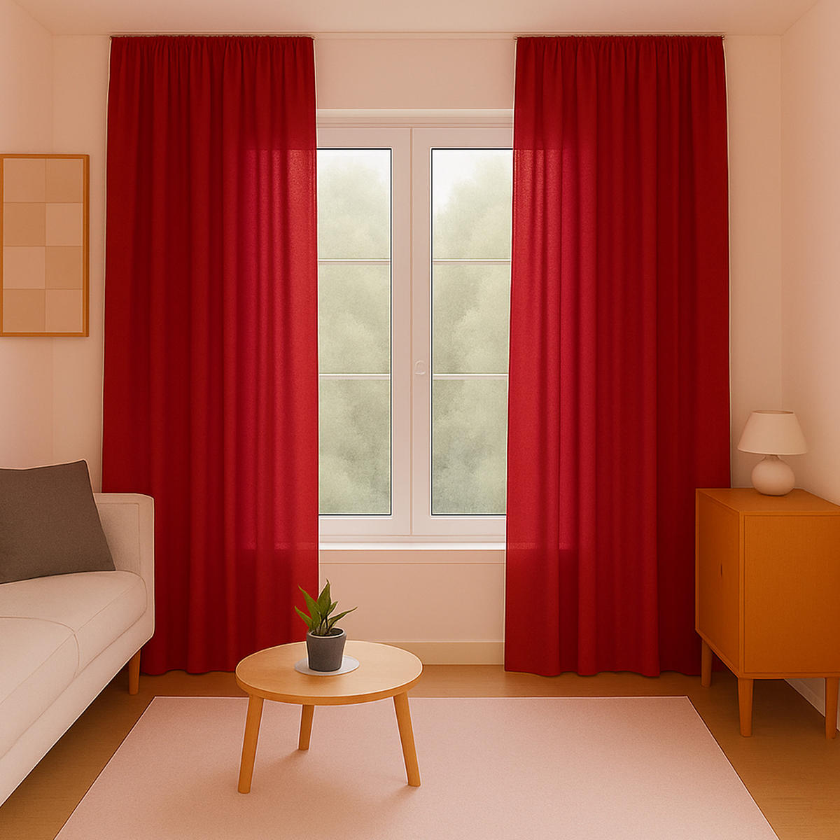 GARDINE Universalband "blickdicht" 2er Pack Rot 140x245 cm - Rot, Textil (140/245cm) - Bestlivings