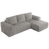 ECKSOFA TRENTINO L Hellgrau Cord - Rechts - Hellgrau/Schwarz, Textil (164/266cm) - MKS