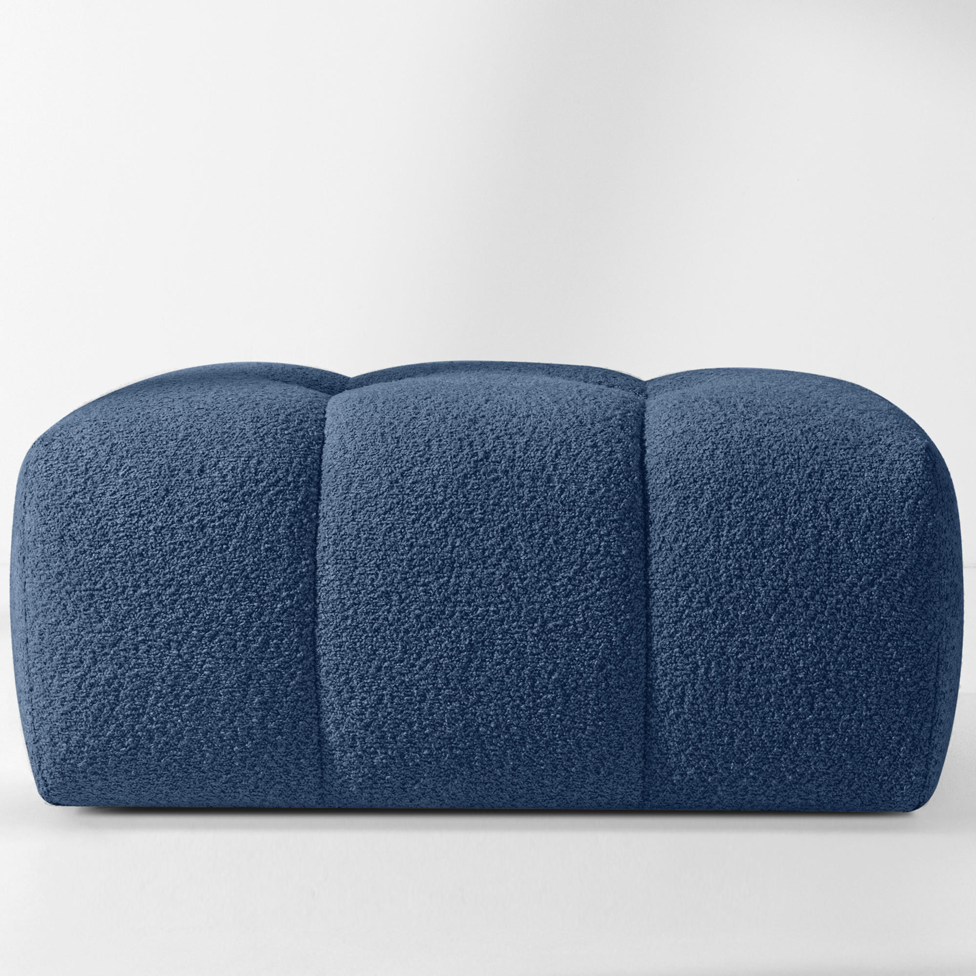 POUF RAVIA, Bouclé, Marineblau - Dunkelblau, Holz/Textil (96/45/50cm) - KONSIMO®