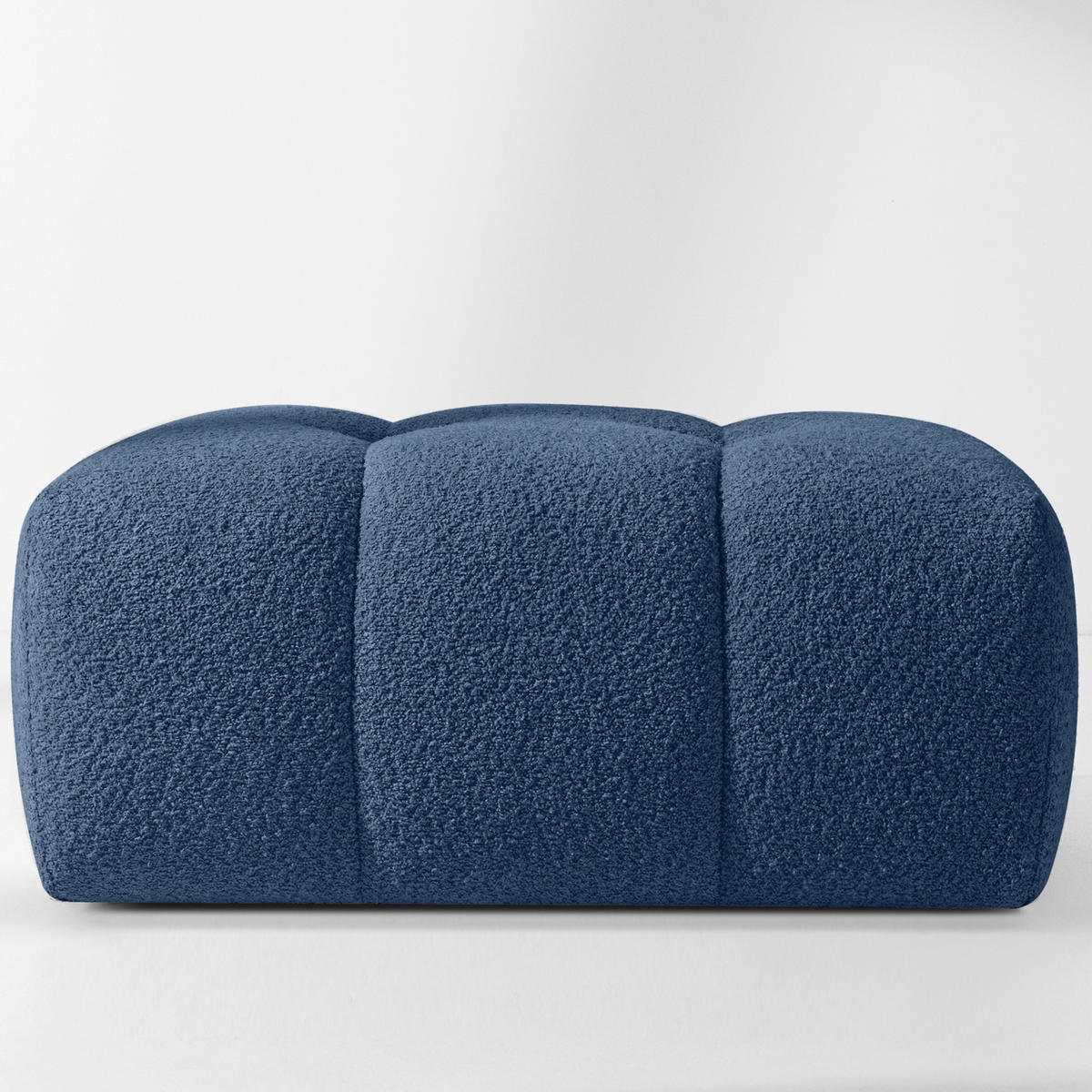 POUF RAVIA, Bouclé, Marineblau - Dunkelblau, Holz/Textil (96/45/50cm) - KONSIMO®
