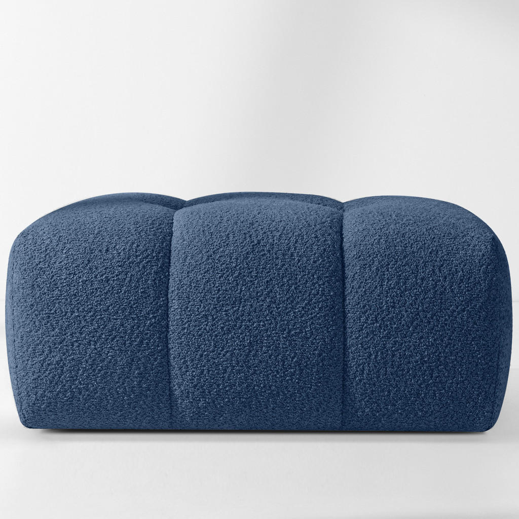 Thumbnail - Konsimo® Pouf, Dunkelblau, Holz, Textil, 96x45x50 cm, Wohnzimmer, Hocker, Poufs