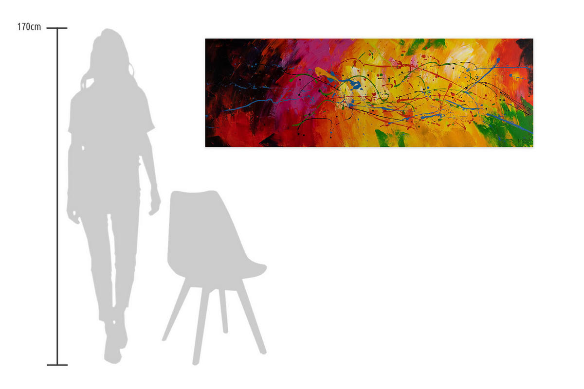 ÖLGEMÄLDE 150/50 cm - Multicolor, Holz/Textil (1.9/50cm) - KUNSTLOFT