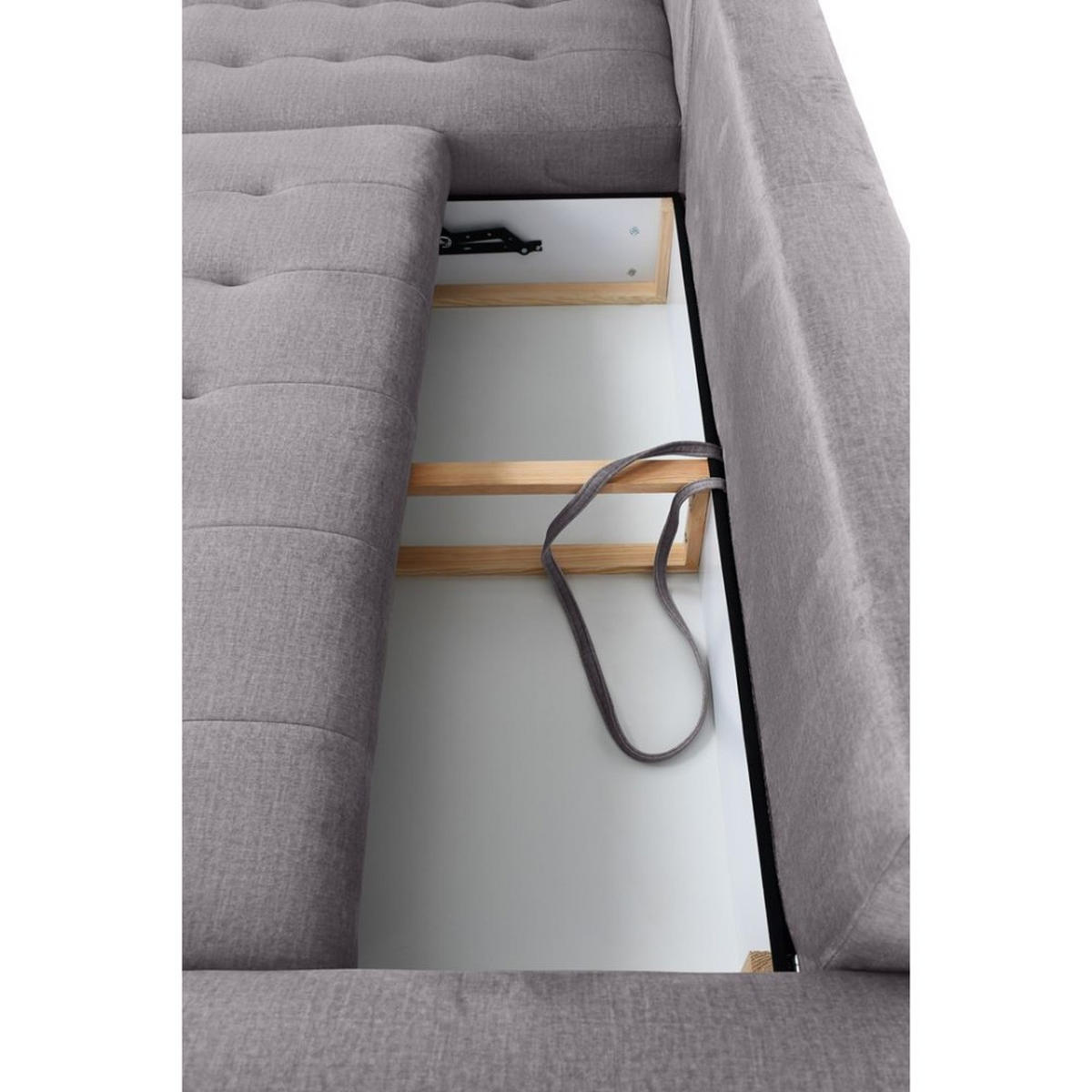 ECKSCHLAFSOFA Costa L dunkelgrau links - Dunkelgrau/Schwarz, Kunststoff/Textil (290/169cm) - Beautysofa