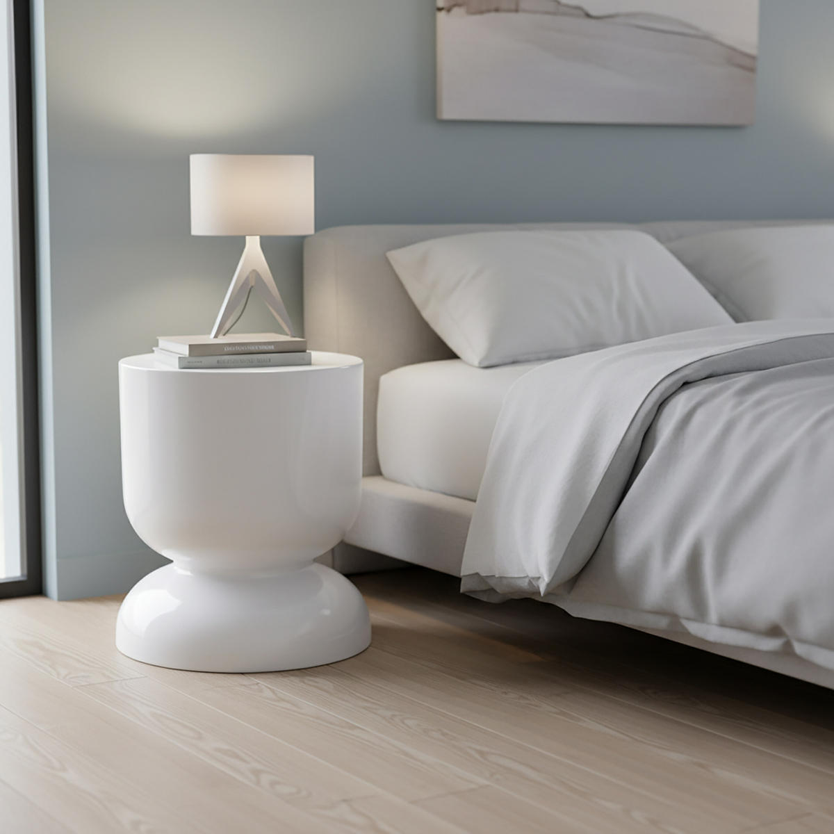 BEISTELLTISCH - Weiß, Metall (36/36/46cm) - Relaxdays