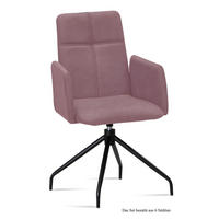 ARMLEHNSTUHL drehbar (6er-Set) Doanna 52x92x60 Schwarz/Rosewood - Dunkelrosa/Schwarz, Kunststoff (60/92/52cm) - 58aufmkessel