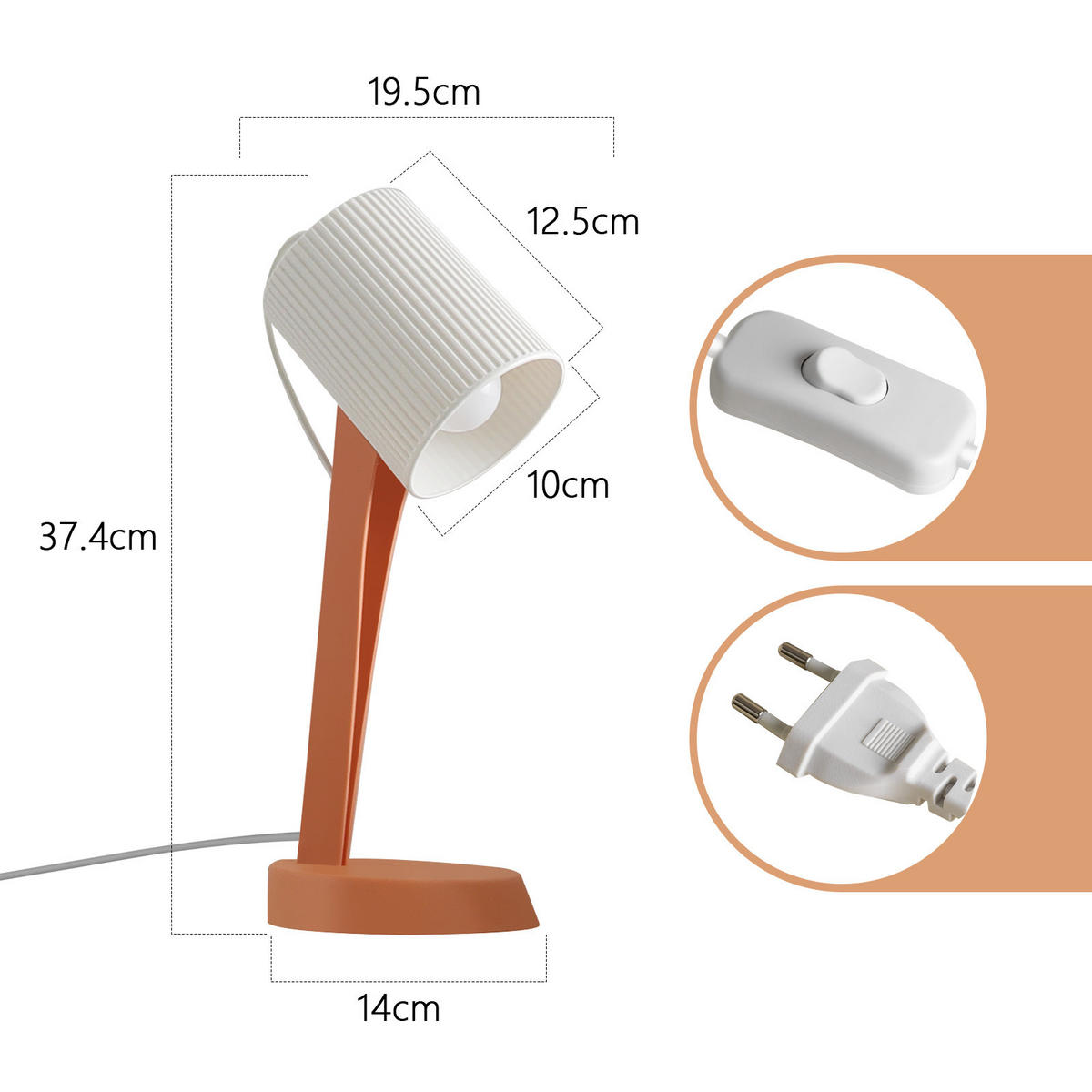 TISCHLEUCHTE Nauman (2er-Set) - Orange, Kunststoff (37.4/14/19.5cm) - Nettlife