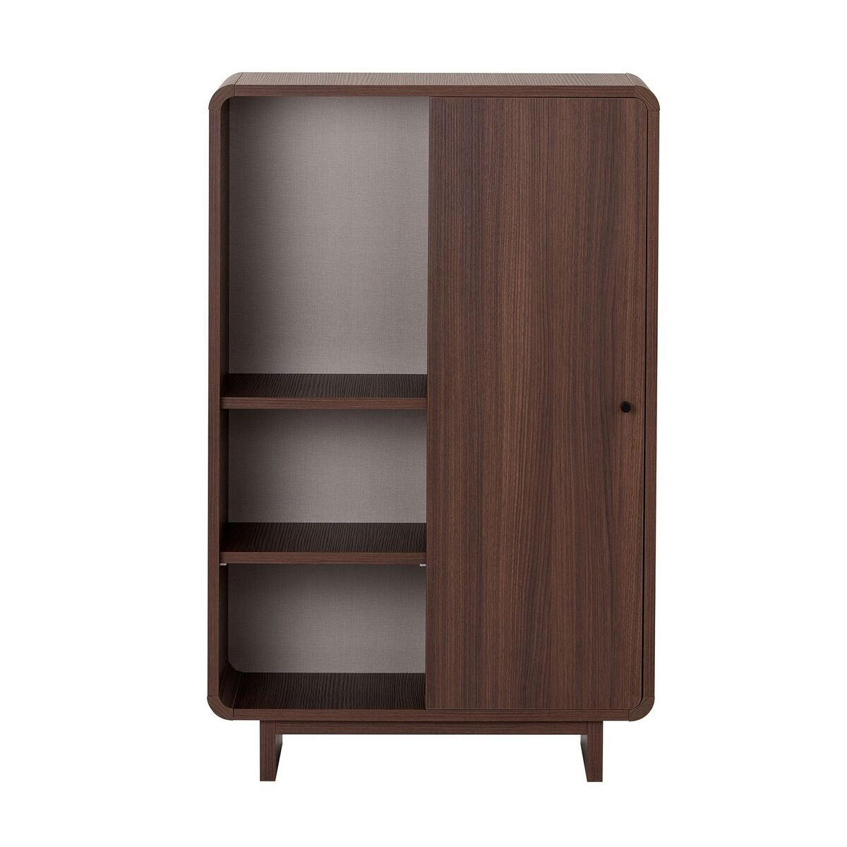 HOHE ANRICHTE 1 Tür 3 offenen Fächern mit abgerundeten Kanten 34/110/70 cm - Naturfarben, Holzwerkstoff (34/110/29cm) - Calicosy