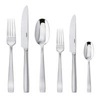 BESTECKSET Flat - Edelstahl - 36-teilig / 6 Personen - Silberfarben, Metall - Sambonet