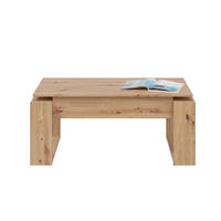 DESIGN Couchtisch mit hochklappbarer Tischplatte L102 cm - Ciara - Eiche Artisan, Holzwerkstoff (102/50/43cm) - Calicosy