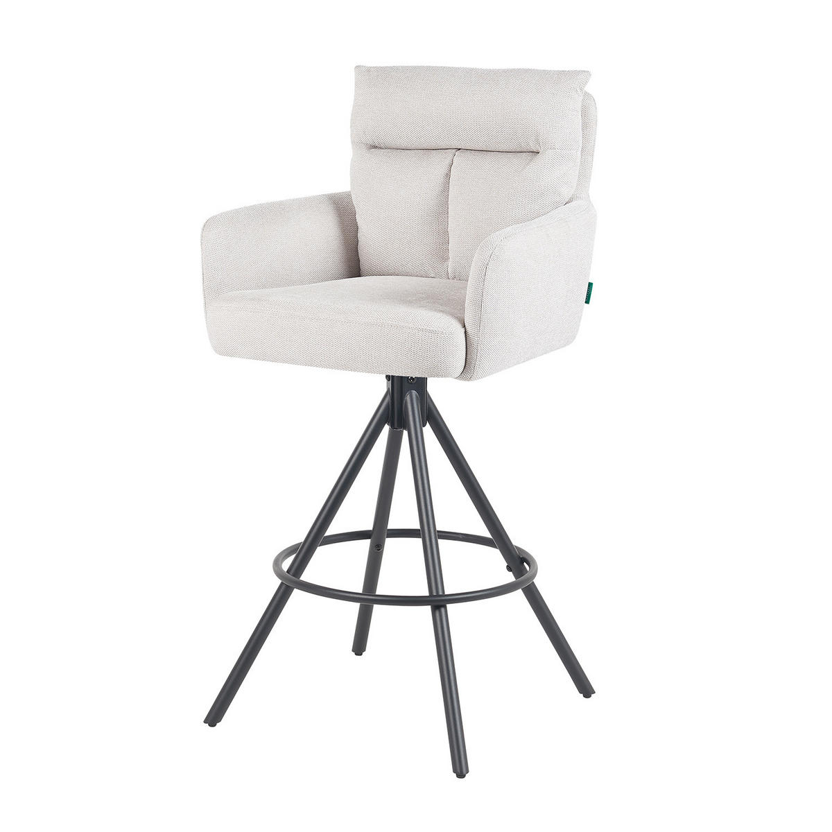 BARHOCKER Lio - Creme/Schwarz, Textil/Metall (54/103/57cm) - DUBI Möbel