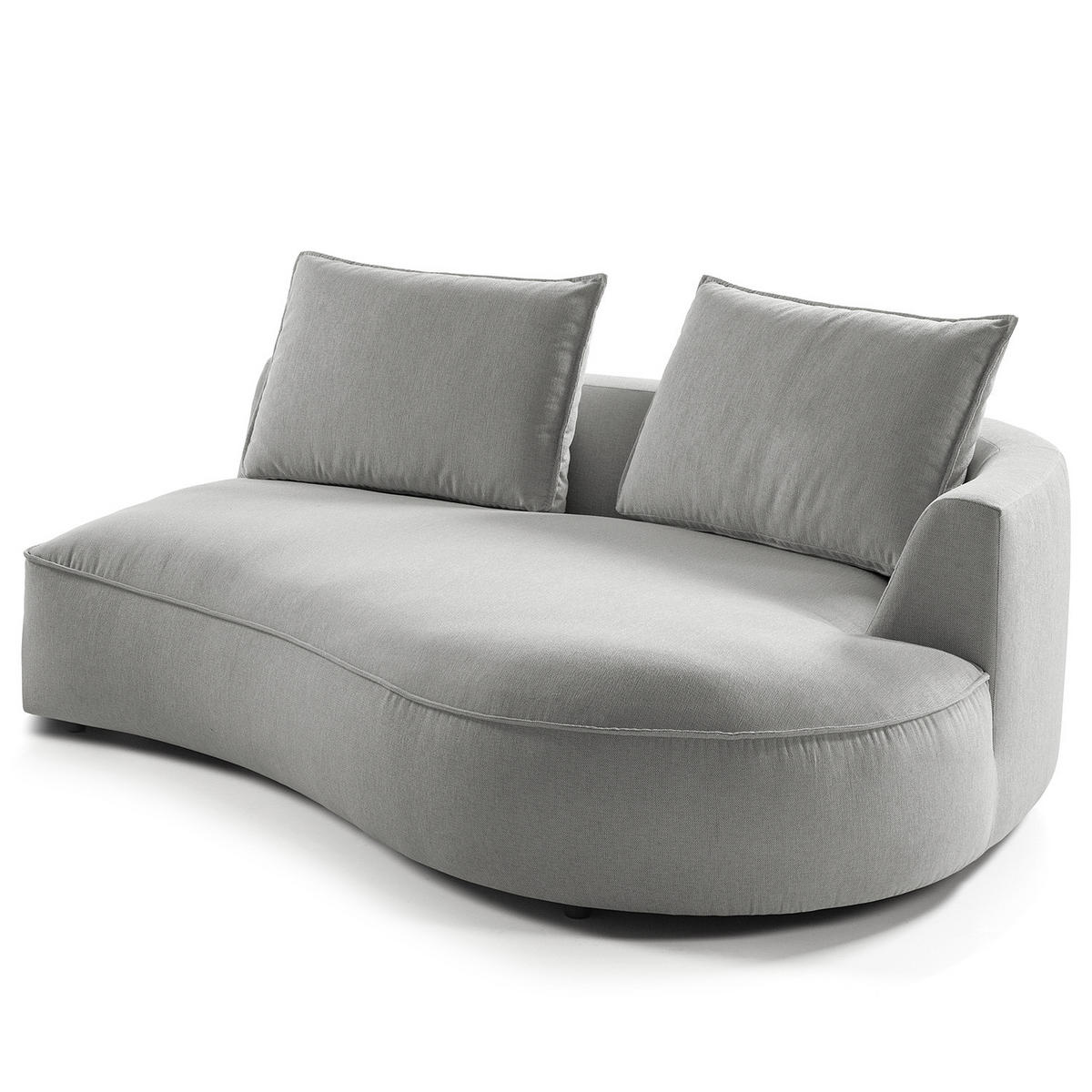 OTTOMANE - modular - Schwarz/Hellblau, Kunststoff/Textil (196/82/146cm) - home24