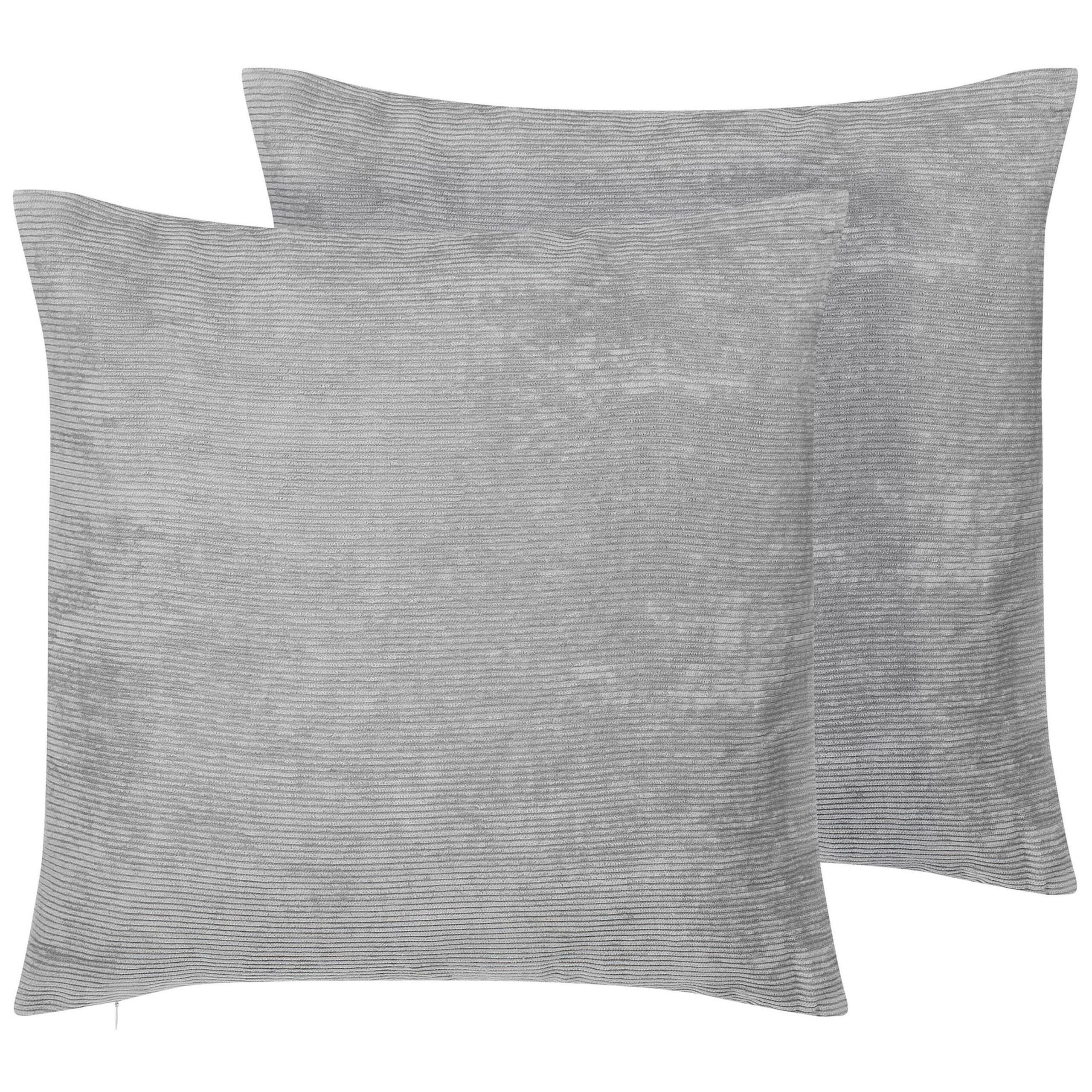 DEKOKISSEN 2er-Set Grau 45/45 cm Nolana - Grau, Textil (45/45cm) - Beliani