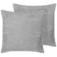 DEKOKISSEN 2er-Set Grau 45/45 cm Nolana - Grau, Textil (45/45cm) - Beliani