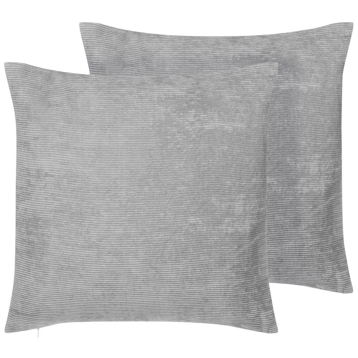 DEKOKISSEN 2er-Set Grau 45/45 cm Nolana - Grau, Textil (45/45cm) - Beliani