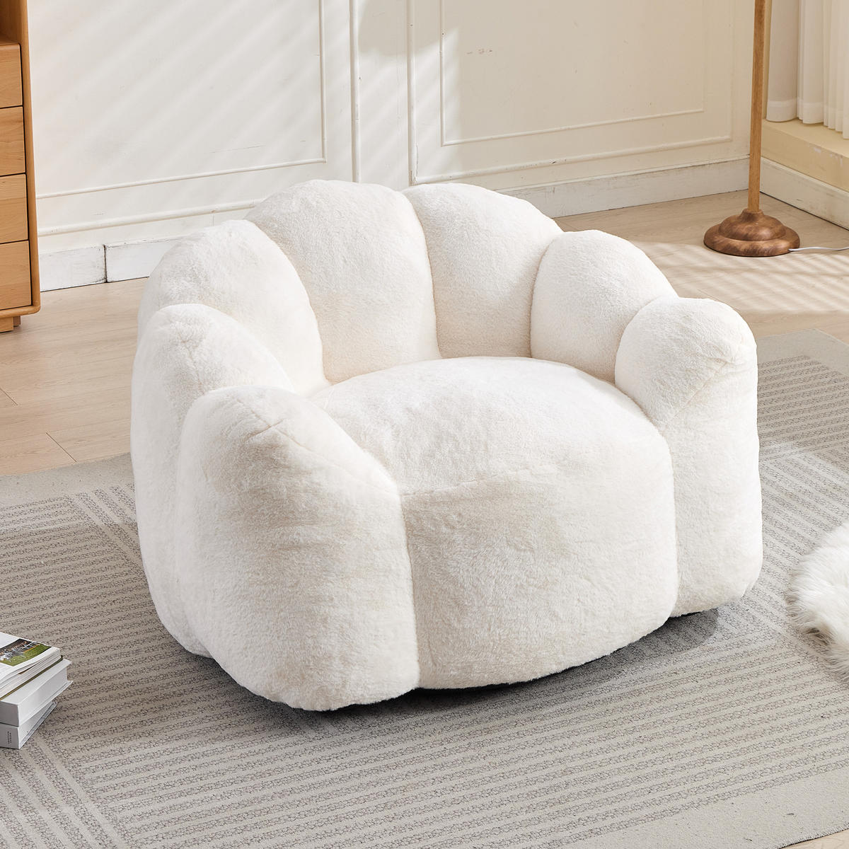 SOFA Velours Weiß - Weiß, Textil (111/68/101cm) - WISHDOR