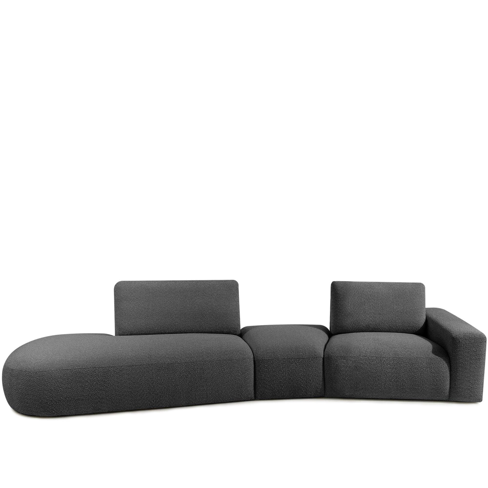 4-SITZER ECKSOFA ZUCCO Boucle links, Graphit - Graphitfarben, Textil (350/84/105cm) - KONSIMO®
