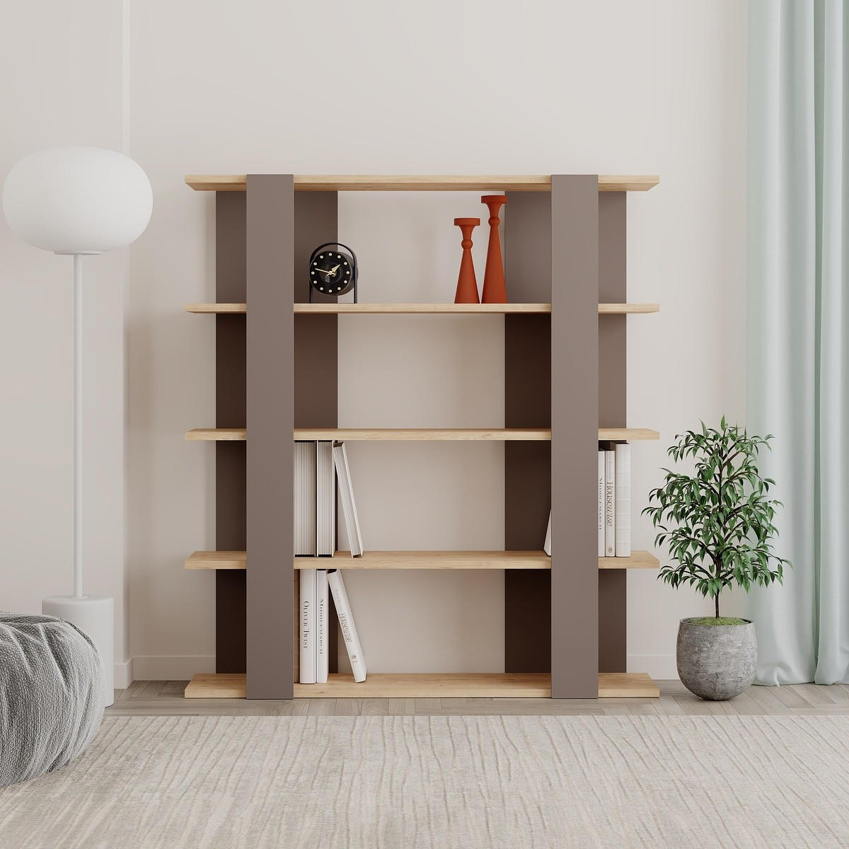 BÜCHERREGAL - 110/29/122 cm - Taupe, Holzwerkstoff (29/122/20.9cm) - Calicosy