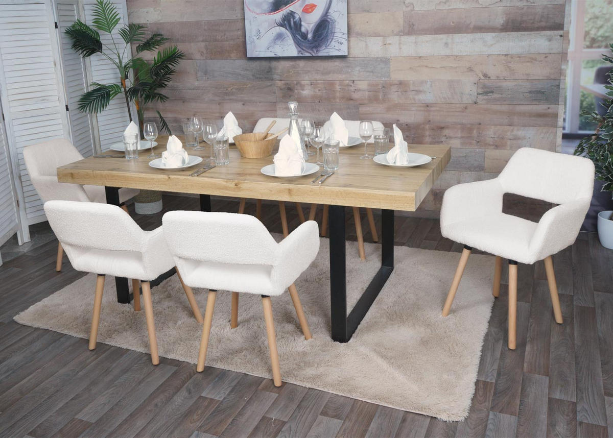 ESSZIMMERSTUHL Cremeweiß - Weiß, Textil (56/80/53cm) - MCW