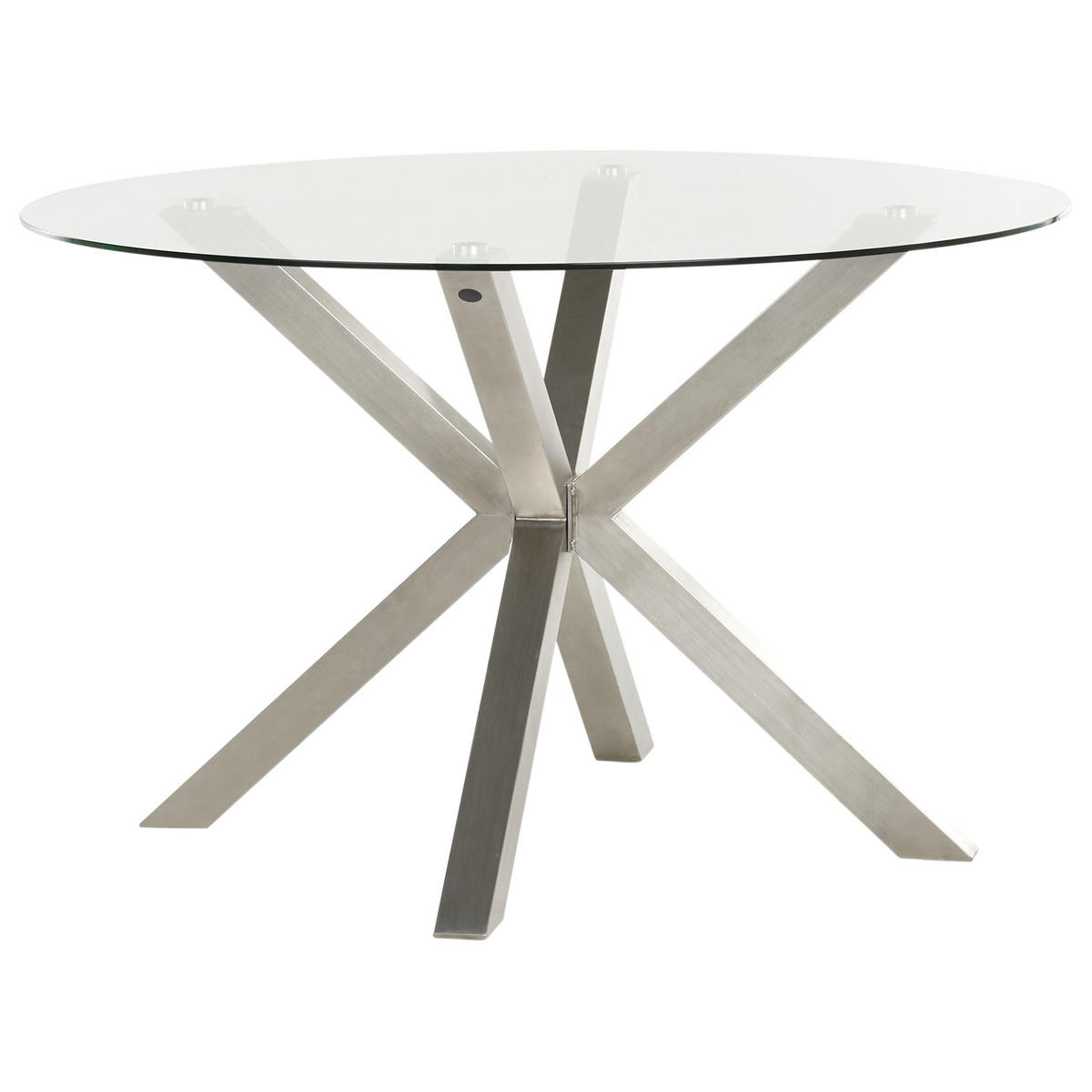 GARTENTISCH Silber Maletto - Transparent/Silberfarben, Glas (120/120/75cm) - Beliani