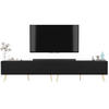 TV-LOWBOARD 2-er Set Elpis Schwarz matt mit goldenen Metallbeinen 150 cm - Goldfarben/Schwarz, Holzwerkstoff (300/60.5/36.5cm) - Meble Lindner