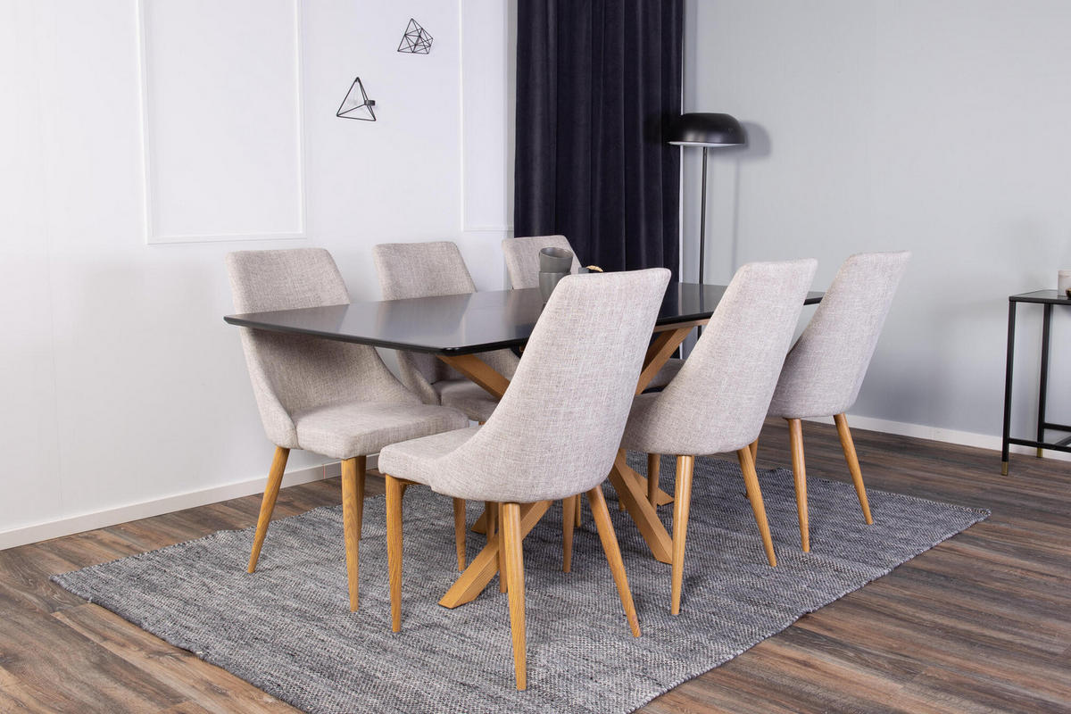 ESSTISCH PIAZZA Schwarz 90x180x75 cm - Schwarz, Holzwerkstoff (180/90/75cm) - FURNLUX