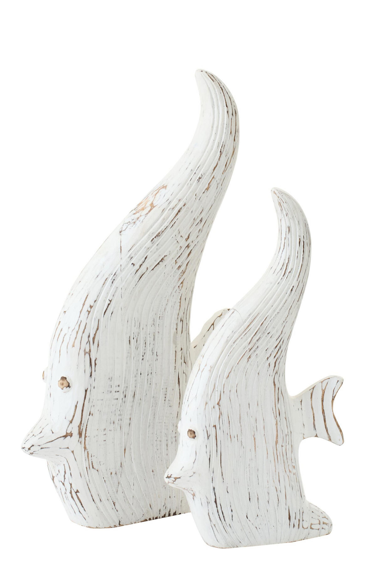 DEKOOBJEKT FISCH ANTIK Weiß - Weiß, Holz (8/50/28cm) - J-Line