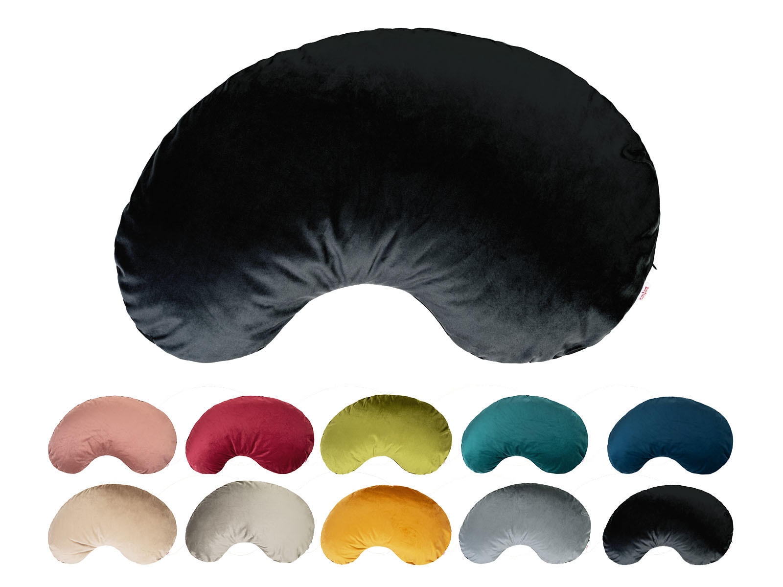 XL-KISSEN-BOHNE Samt&Sonders schwarz 70/45 cm - Schwarz, Textil (45/70cm) - beties Heimtextil