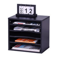 DOKUMENTENABLAGE - Schwarz, Holzwerkstoff (25/35.5/33cm) - Relaxdays