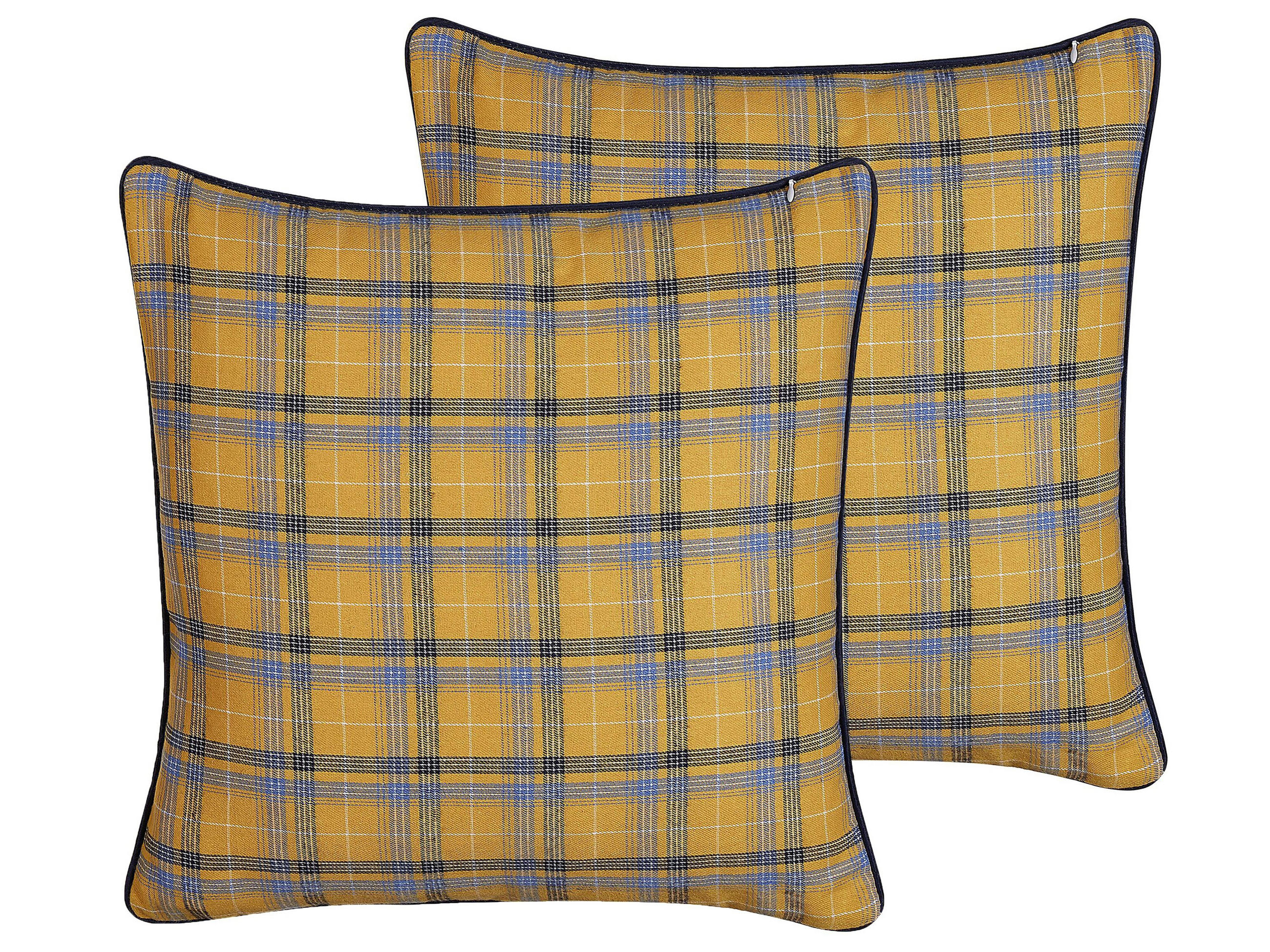 DEKOKISSEN 2er-Set Gelb 45/45 cm Dicentra - Gelb, Textil (45/45cm) - Beliani