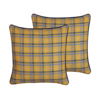 DEKOKISSEN 2er-Set Gelb 45/45 cm Dicentra - Gelb, Textil (45/45cm) - Beliani