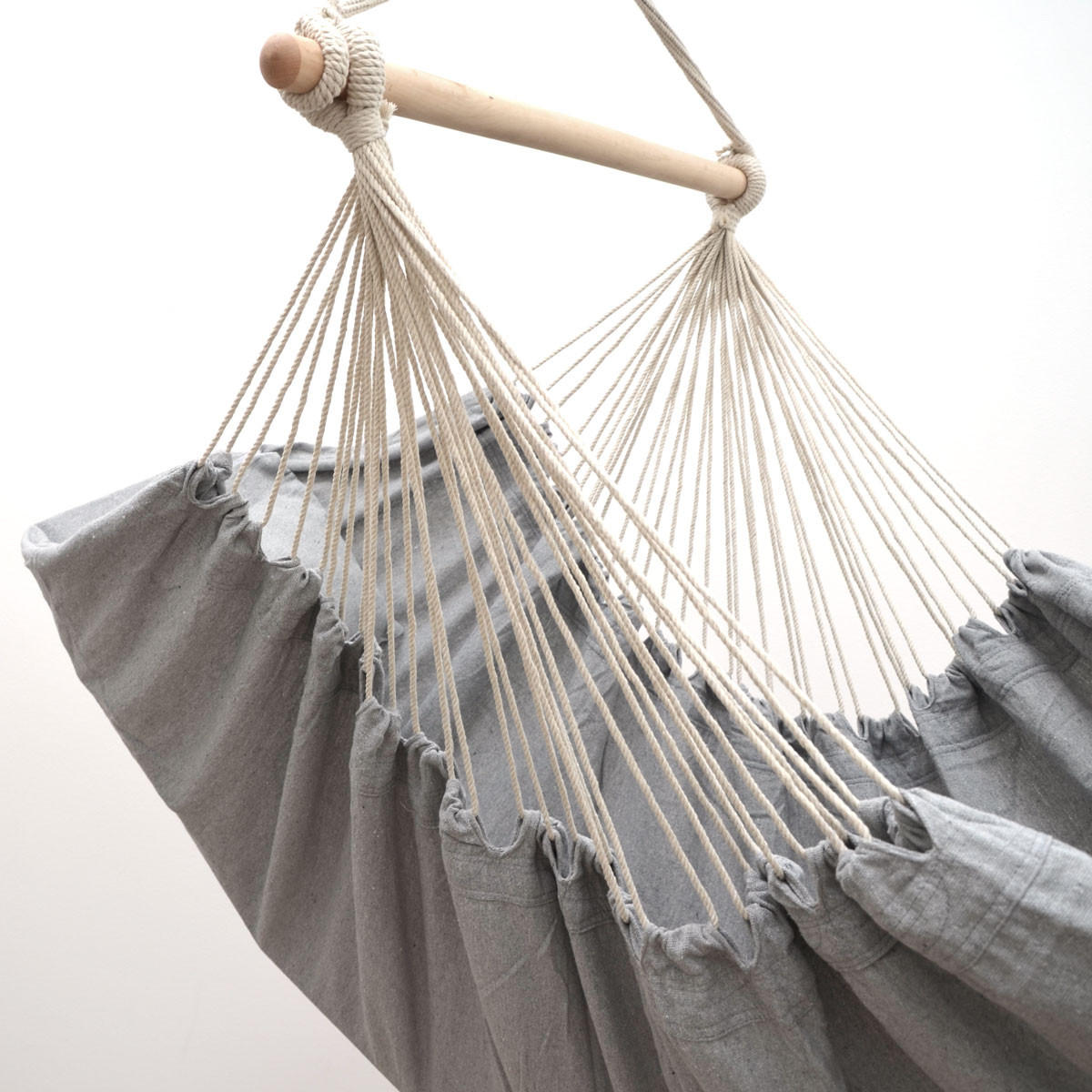 XXL-HÄNGESESSEL mit Kissen und Seitenfach, 220/120cm, Grau - Grau, Textil (120/145/220cm) - Amanka