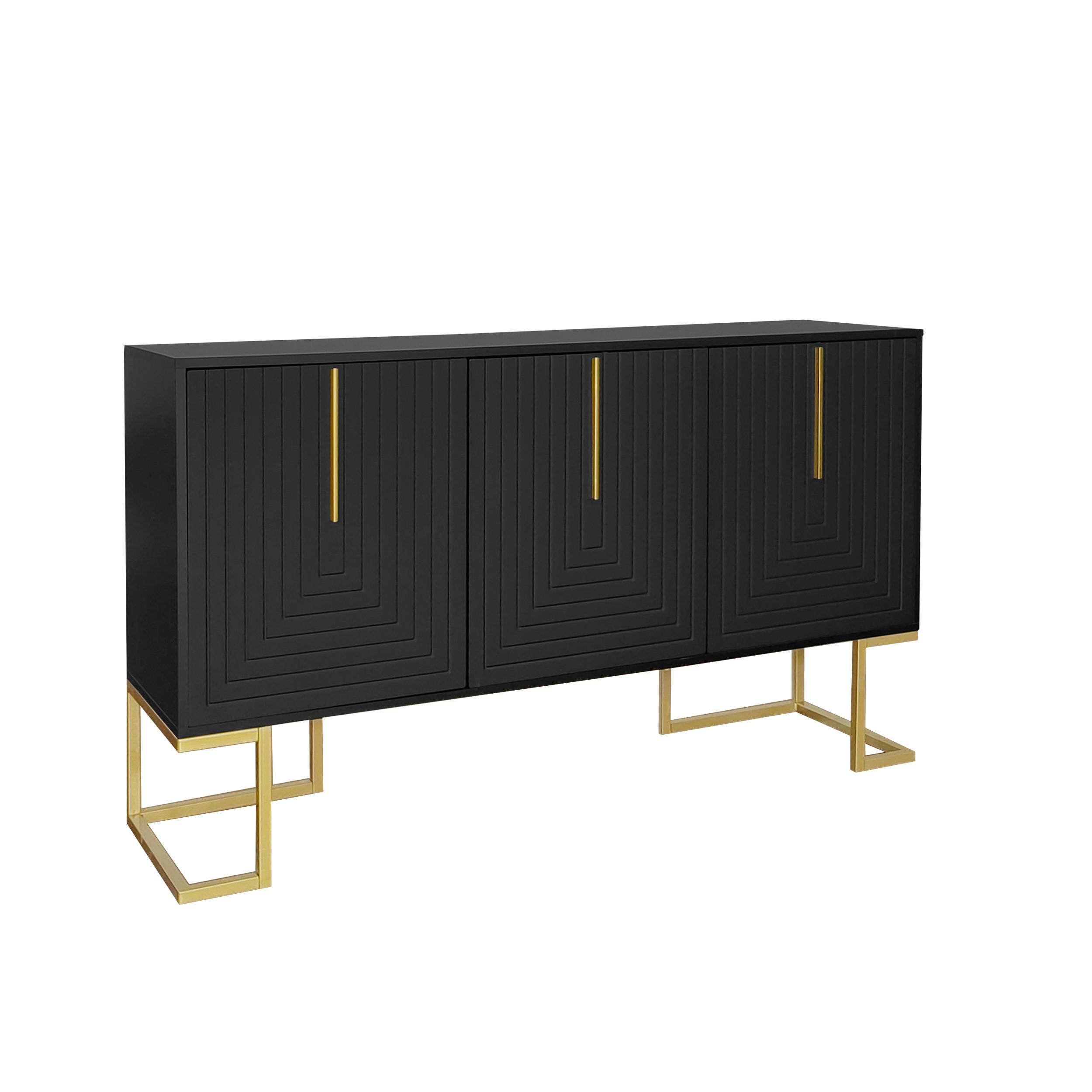 ComfortXL Sideboard Schwarz 138x80.5x40 cm