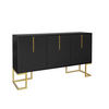 Sideboard Schwarz 138/40/80,5CM - Schwarz, Holzwerkstoff/Metall (40/80.5/138cm) - Urban Meuble