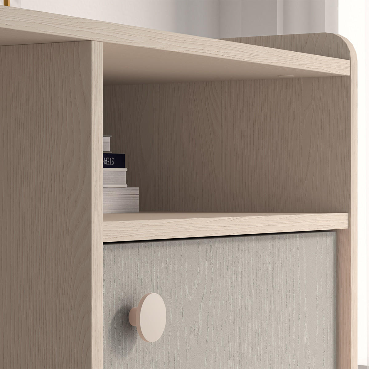 SCHREIBTISCH Alycia Beige - Grau - Holzeffekt - Grau, Holz (120/80/58cm) - Petits-meubles