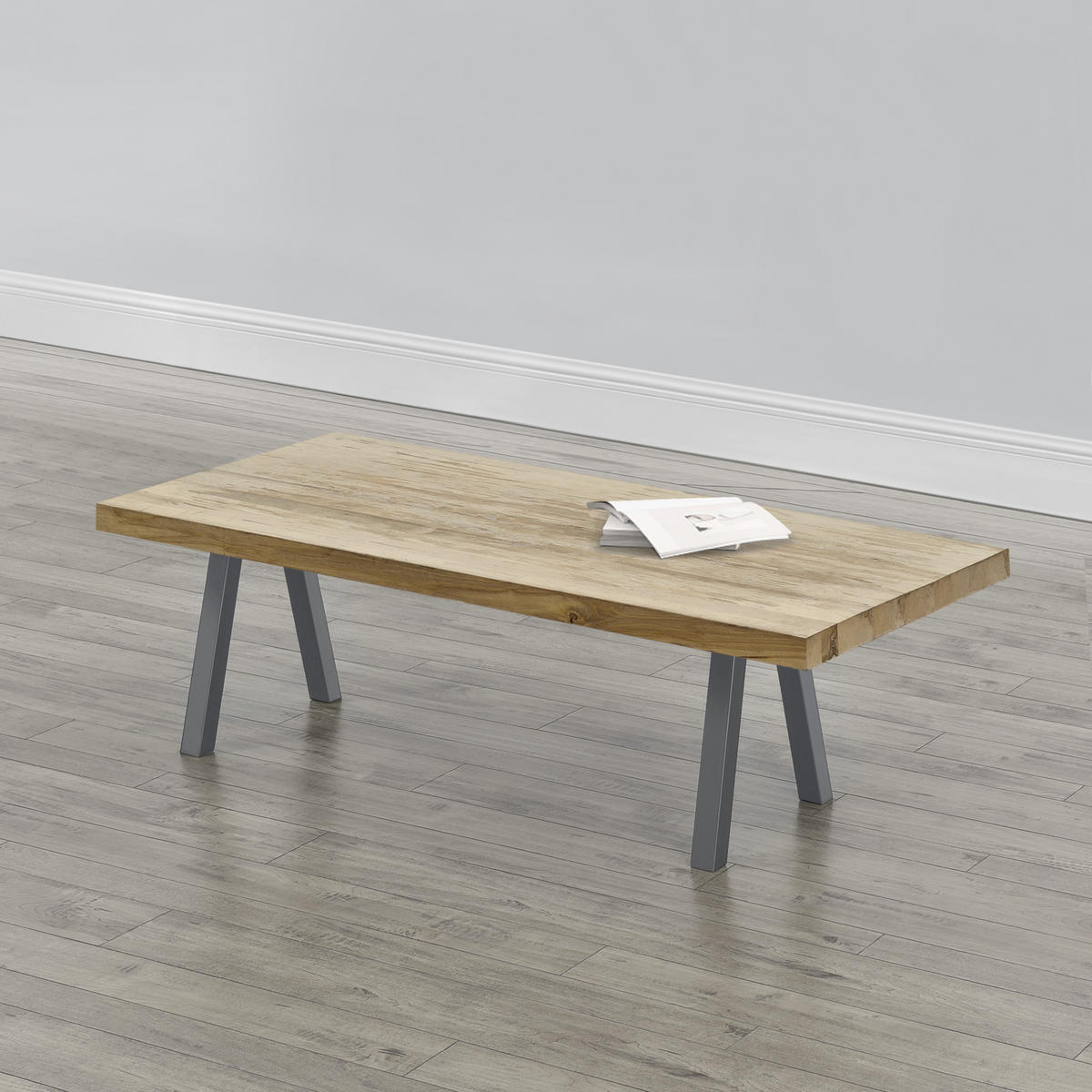TISCHGESTELL-SET 2-TLG. Eschau - Grau, Metall (40/40/12cm) - [en.casa]