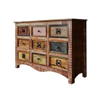 KOMMODE Altholz 130x40x85 mehrfarbig lackiert NATURE OF SPIRIT #59 - Multicolor, Holz (130/85/40cm) - Massivmoebel24