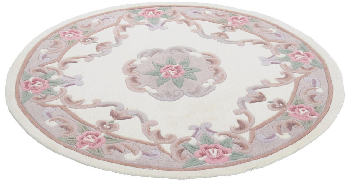 HANDTUFTTEPPICH Ming 190x190 cm - Beige, Textil (190/190cm) - THEKO