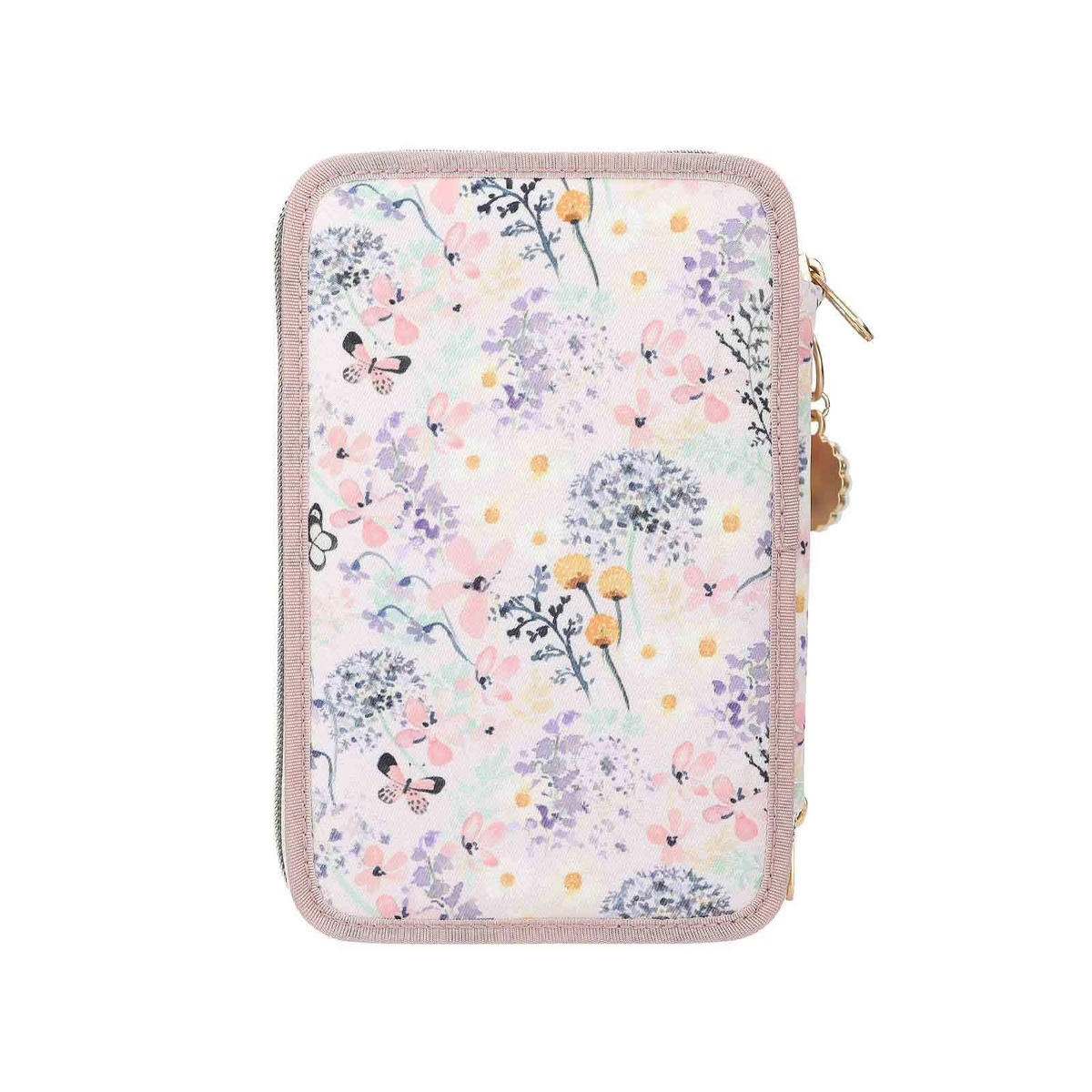 3-FACH FEDERTASCHE SUMMER FEELING INKL. STIFTE TOPModel violett 7,5 x 13 x 20 cm - Violett, Kunststoff (13/20/7.5cm) - Depesche Germany