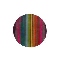 WOLLTEPPICH Bunt Streifenmuster handgetuftet DERWENT KATE, Multi 160x160 cm - Multicolor, Textil (160/160cm) - KADIMA DESIGN