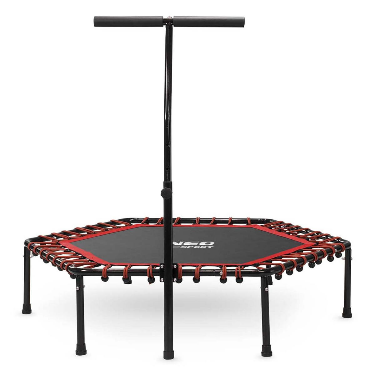 FITNESS-TRAMPOLIN mit Haltegriff 127 cm – sechseckig, rot - Rot, Metall (127/127cm)
