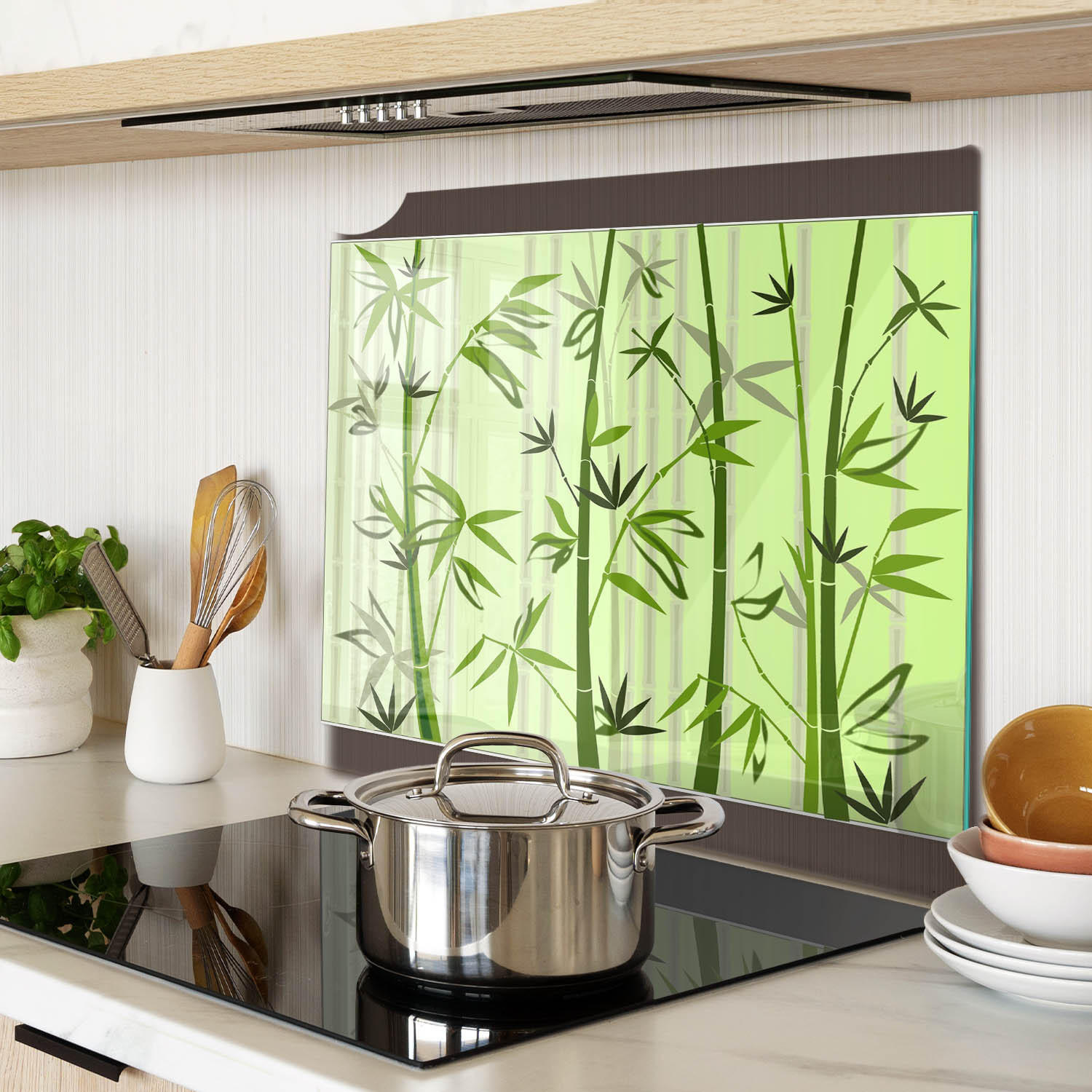GLASPLATTE 60x52 cm Bambus - Grün, Glas (60/0.4/52cm) - TULUP
