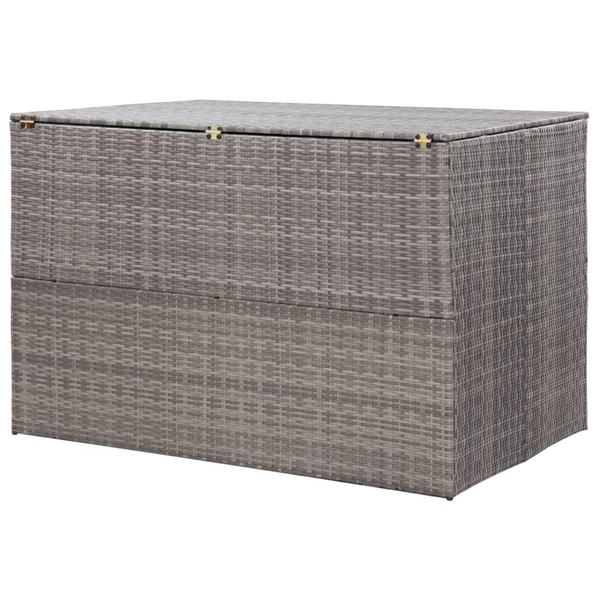 GARDEN-AUFLAGENBOX Grau 150x100x100 cm Poly Rattan - Grau, Kunststoff (150/100/100cm) - furnicato