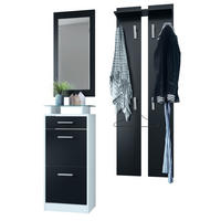 GARDEROBE Loret Front in Schwarz matt - Schwarz, Holzwerkstoff (140/200/23cm) - Vladon